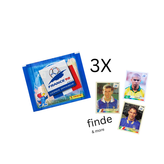Panini World Cup 1998 Sticker Pack 3er Set Sealed