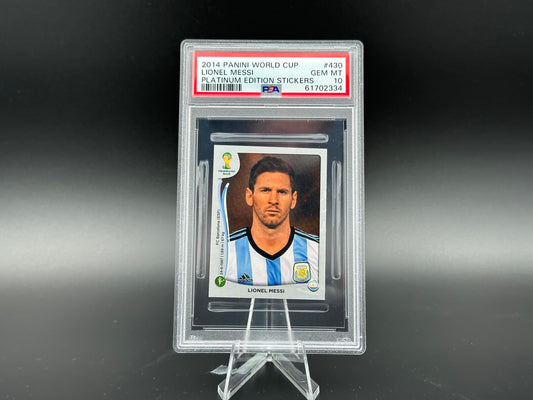 Lionel Messi Panini World Cup 2014 Platinum Edition #430 Sticker PSA 10