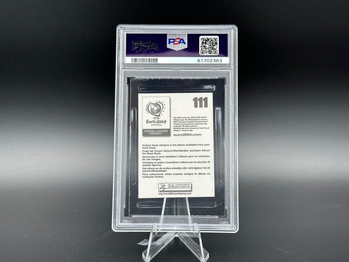 Thierry Henry Uefa Euro 2004 #111 Sticker PSA 9