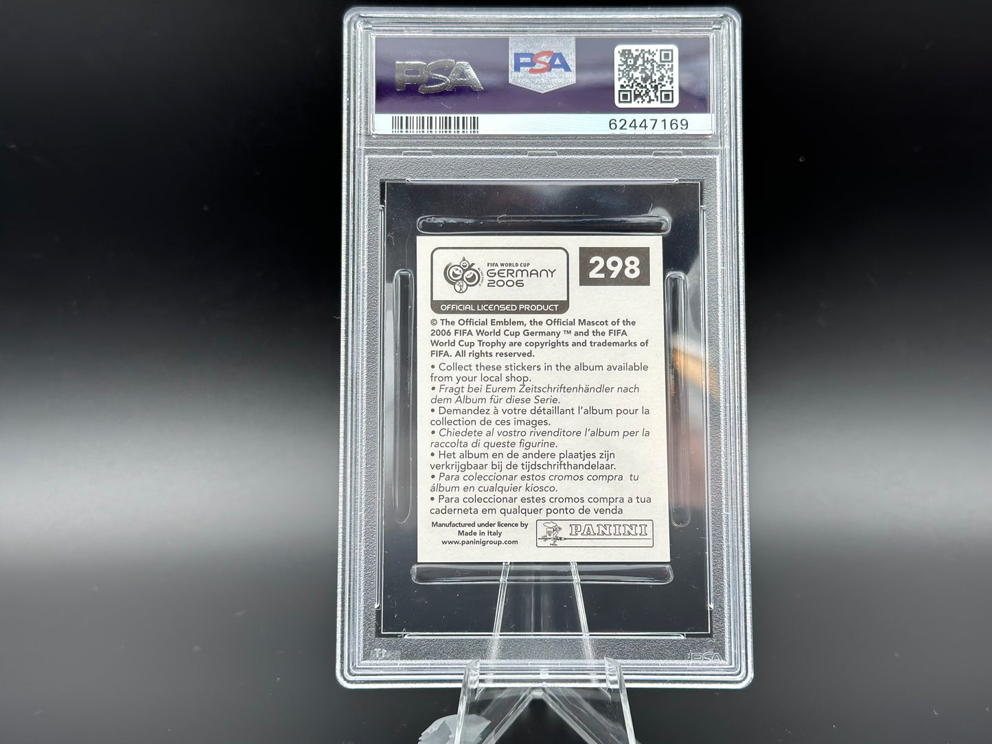 Cristiano Ronaldo Panini Coupe du Monde 2006 #298 Autocollant PSA 5