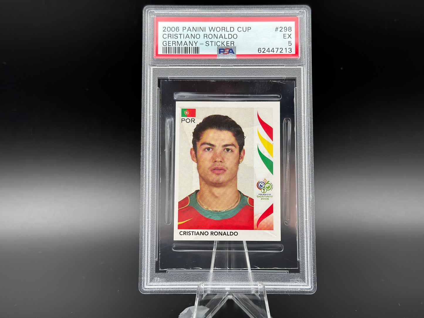 Cristiano Ronaldo Panini Coppa del Mondo 2006 #298 Adesivo PSA 5