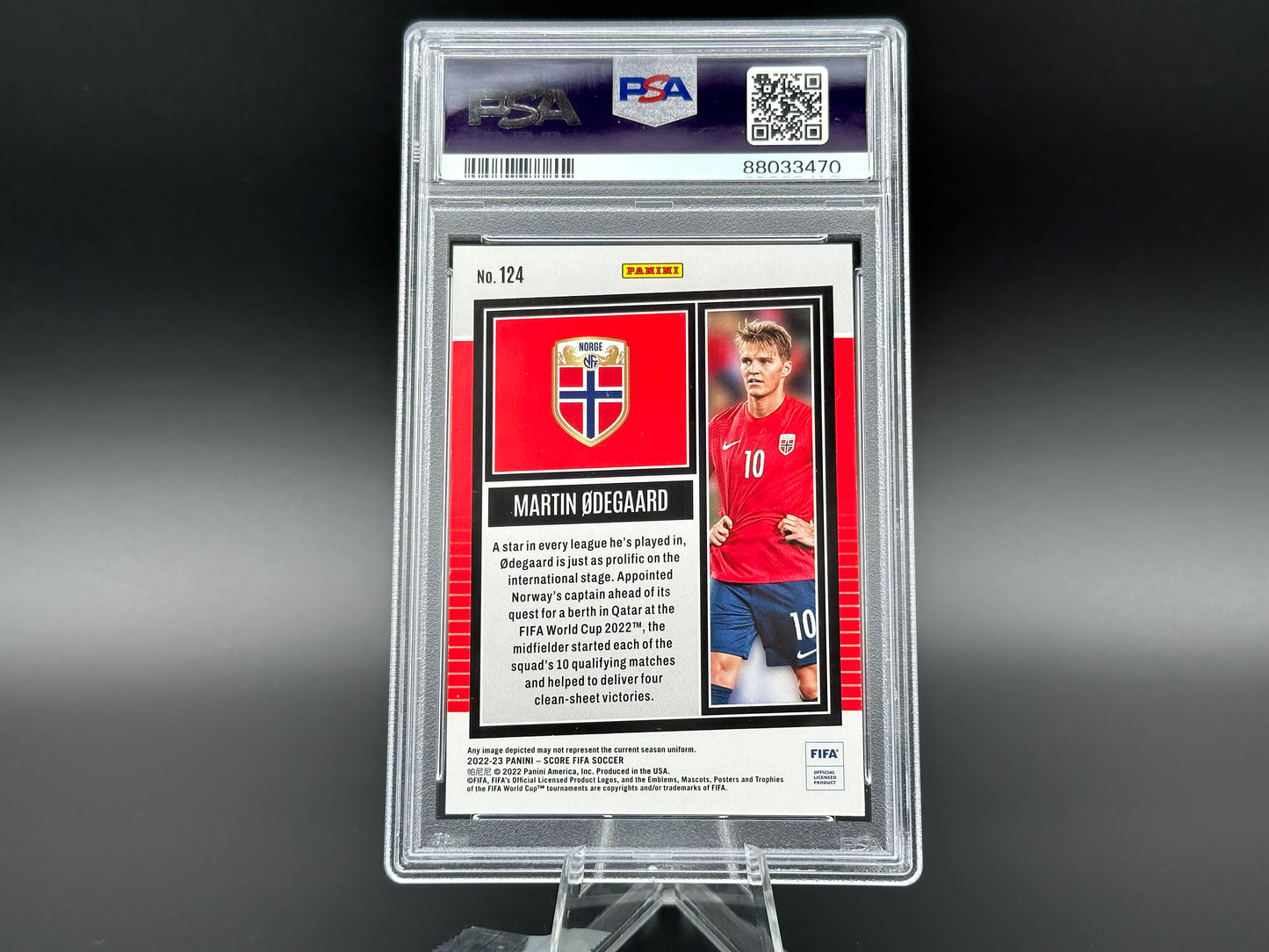 Martin Odegaard 2022-23 Fifa Score Silver Swirl 06/25 PSA 10
