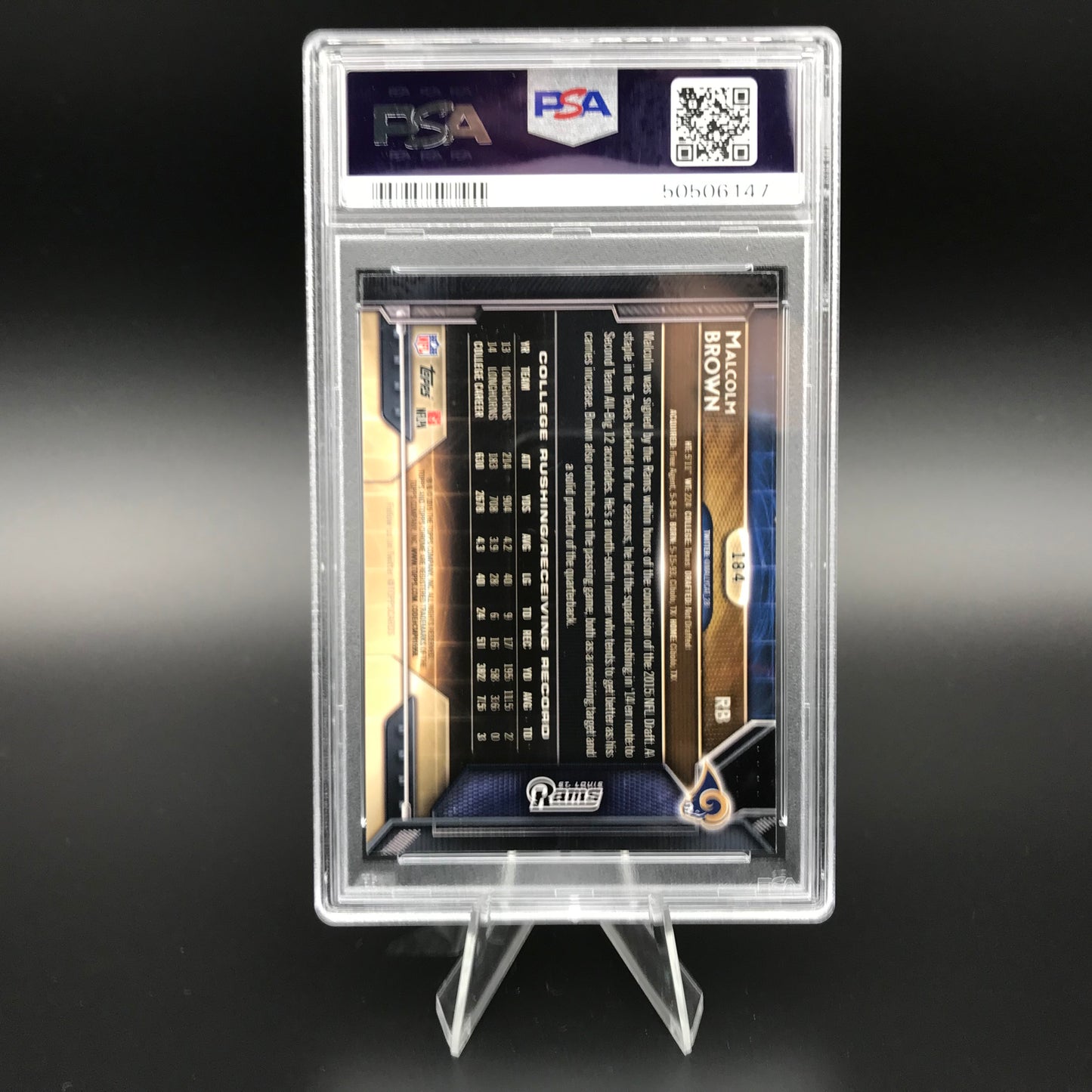 Rifrattore Malcolm Brown Topps cromato PSA 8.5