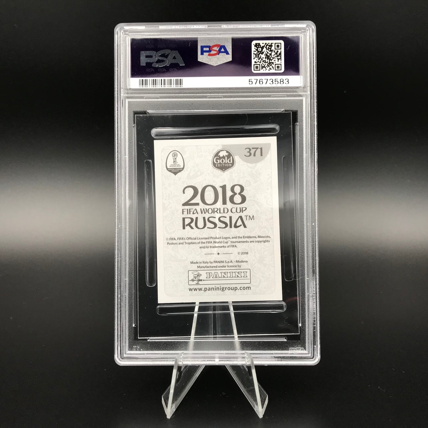 Neymar JR Panini World Cup 2018 Swiss Edition #371 Sticker PSA 9