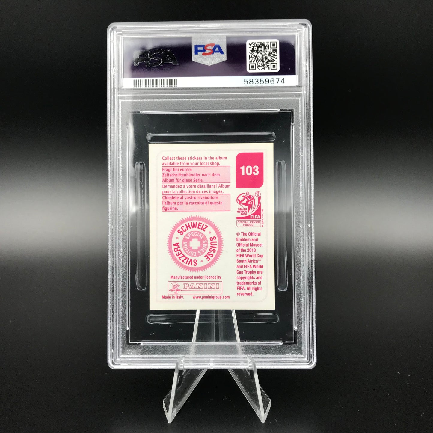 Thierry Henry Panini Coppa del Mondo 2010 Edizione Svizzera #103 Adesivo PSA 7