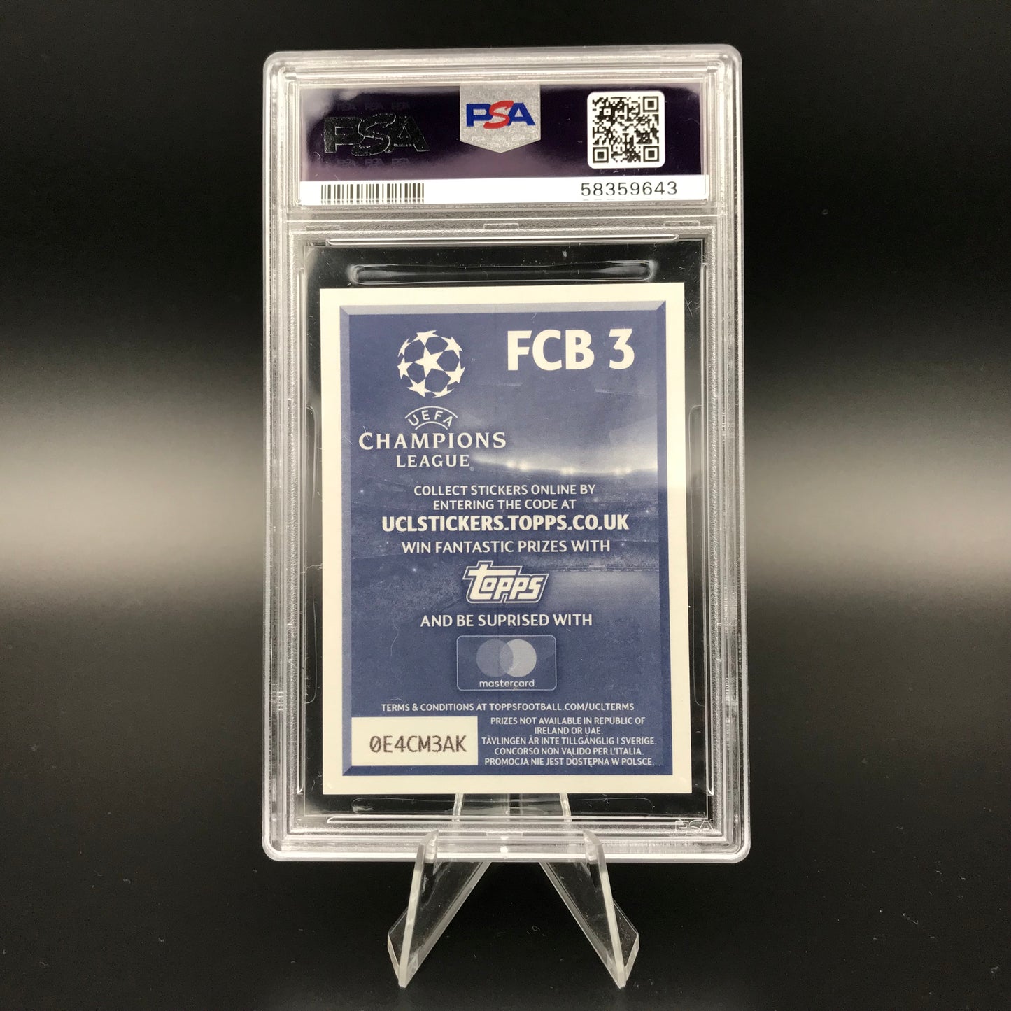 Adesivo Lionel Messi Topps Champions League 2016 #FCB3 PSA 7