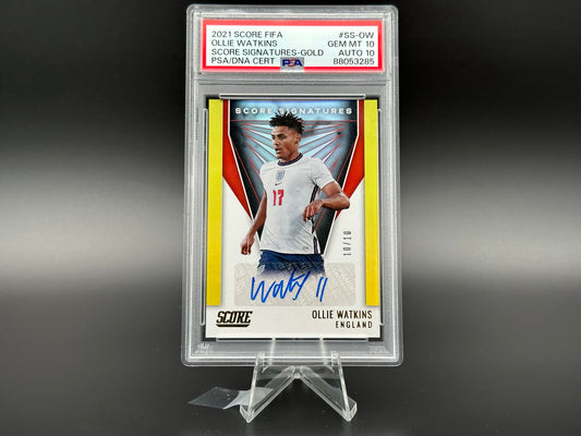 Ollie Watkins 2021 FIFA Score Gold 10/10 PSA 10 / PSA 10 AUTO