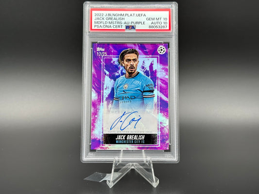 Jack Grealish 2022 Topps Bellingham Platinum Edition Purple 12/25 PSA 10 / PSA 10 AUTO