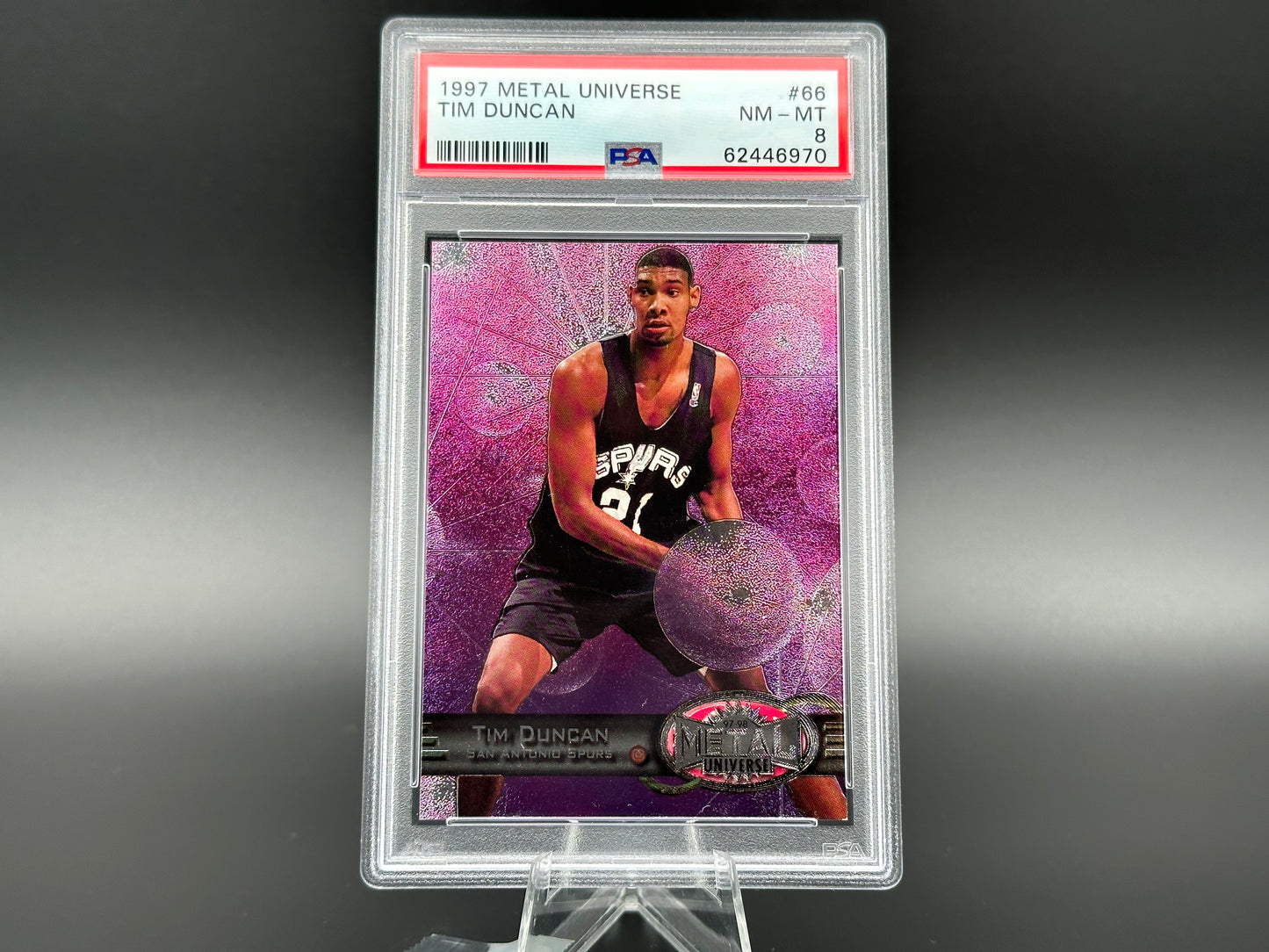 Tim Duncan 1997 Metal Universe PSA 8