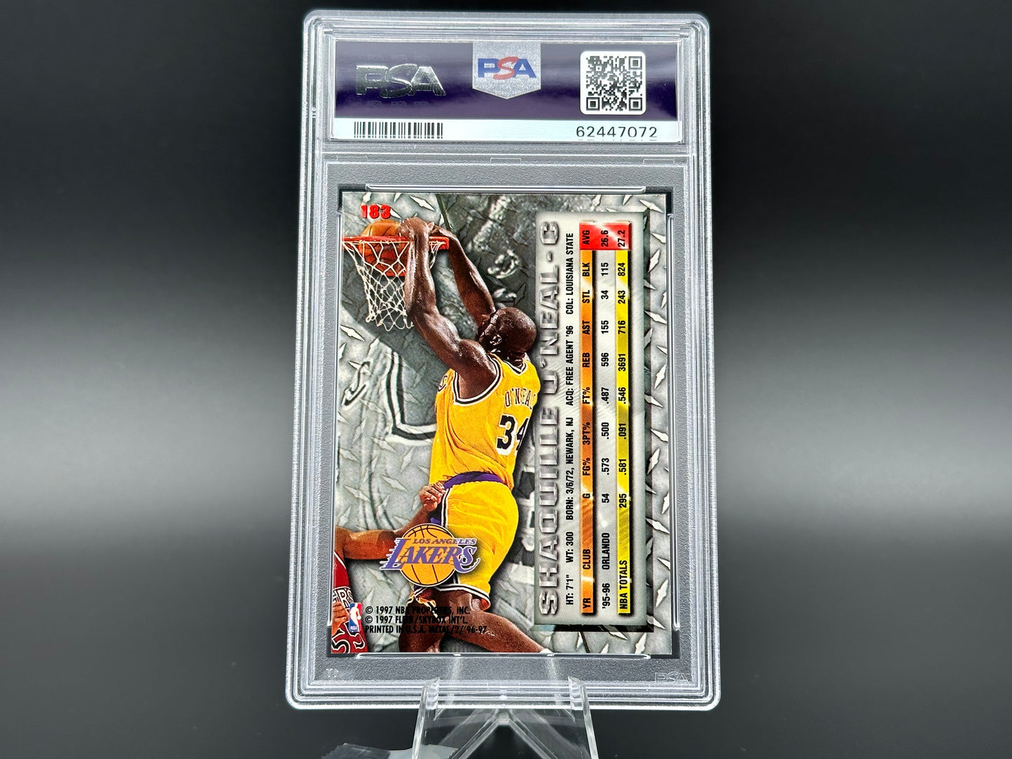 Shaquille O'Neal 1996 Fleer Metal PSA 8