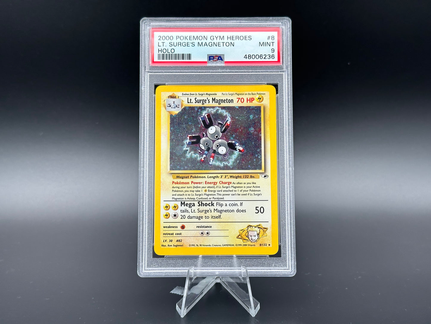 Lt. Surge's Magneton holo Gym Heroes PSA 9