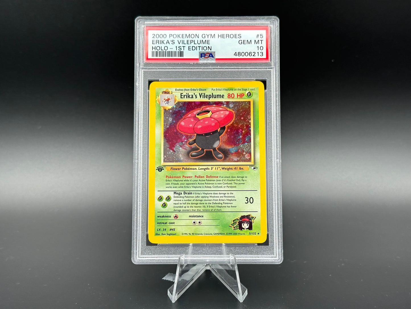 Erika's Vileplume holo Gym Heroes 1ère édition PSA 10