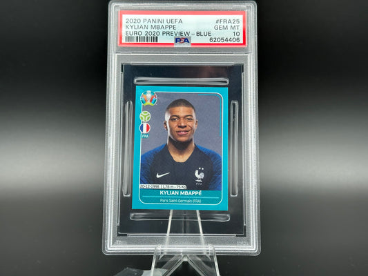 Kylian Mbappe Euro 2020 Preview - Blue #FRA25 Sticker PSA 10