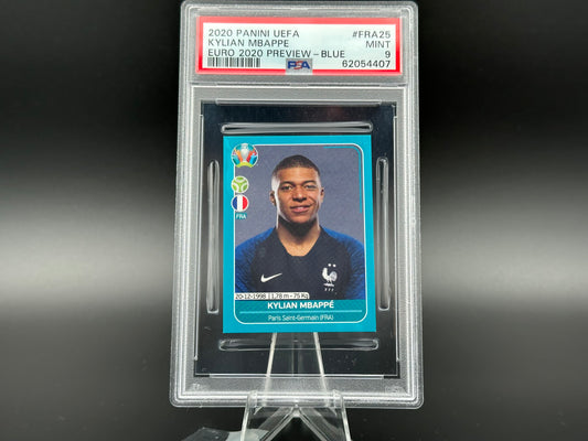 Kylian Mbappe Euro 2020 Preview - Blue #FRA25 Sticker PSA 9