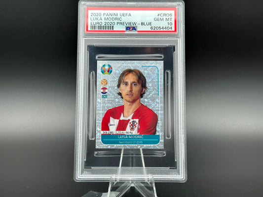 Luka Modric Euro 2020 Preview - Blue #CRO6 Sticker PSA 10