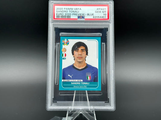 Sandro Tonali Euro 2020 Preview - Blue #ITA21 Sticker PSA 10