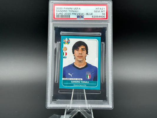 Sandro Tonali Euro 2020 Preview - Blue #ITA21 Sticker PSA 10