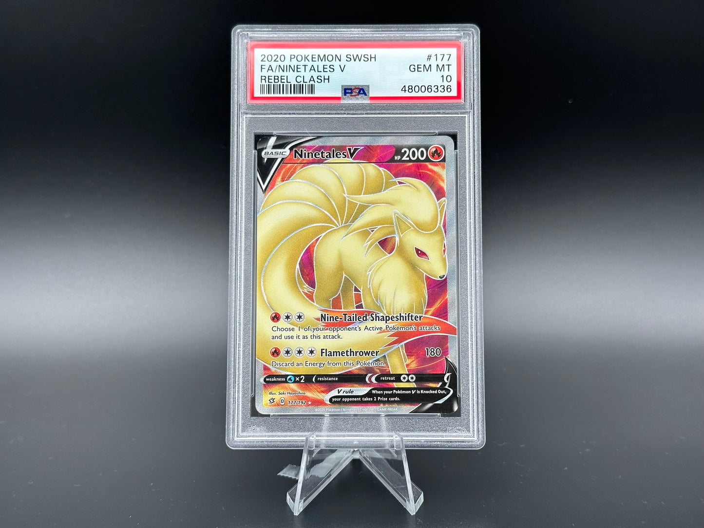 Ninetales V Fullart SWSH Rebelle Clash PSA 10