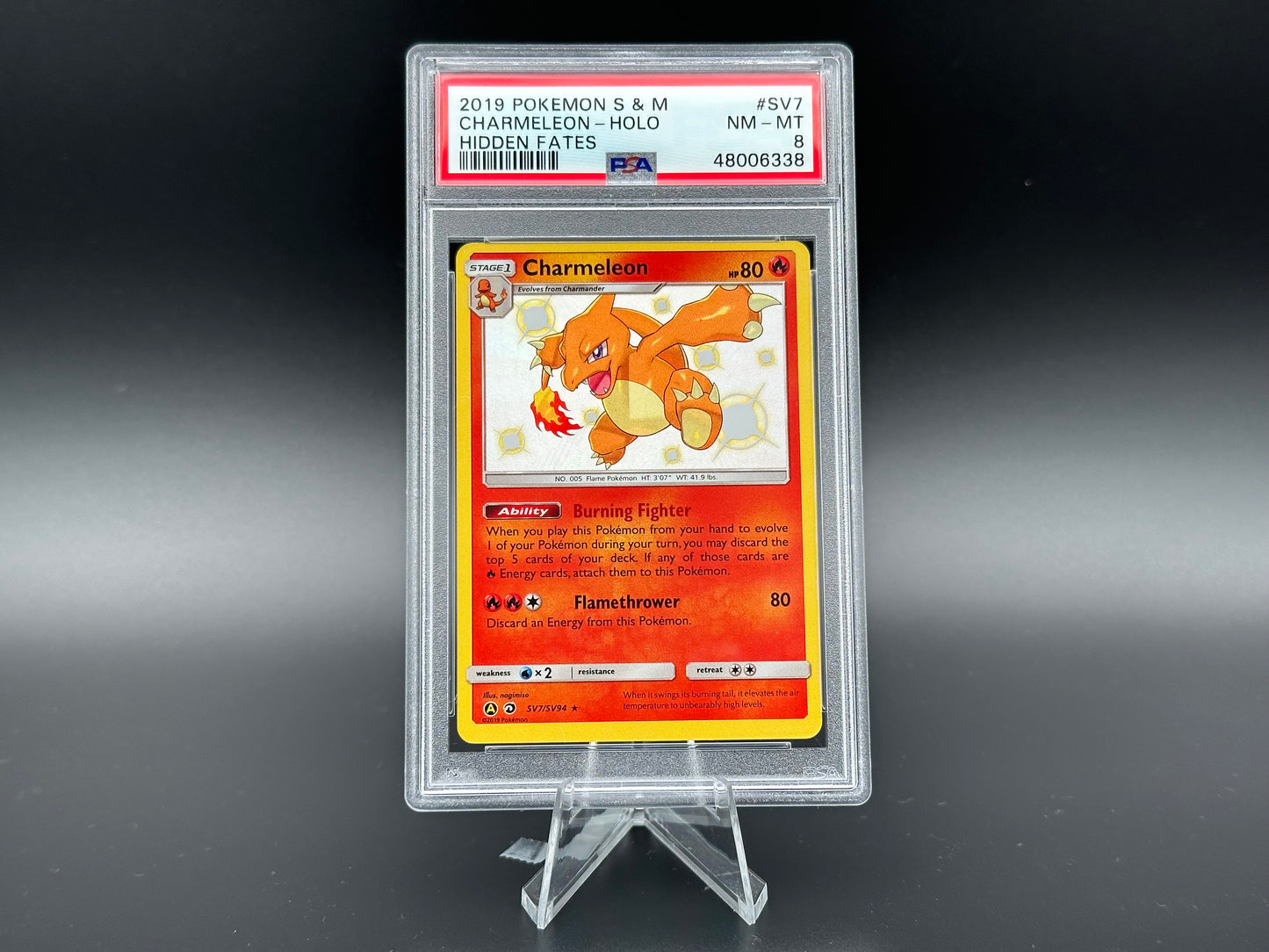 Charmeleon Shiny Hidden Fates PSA 8