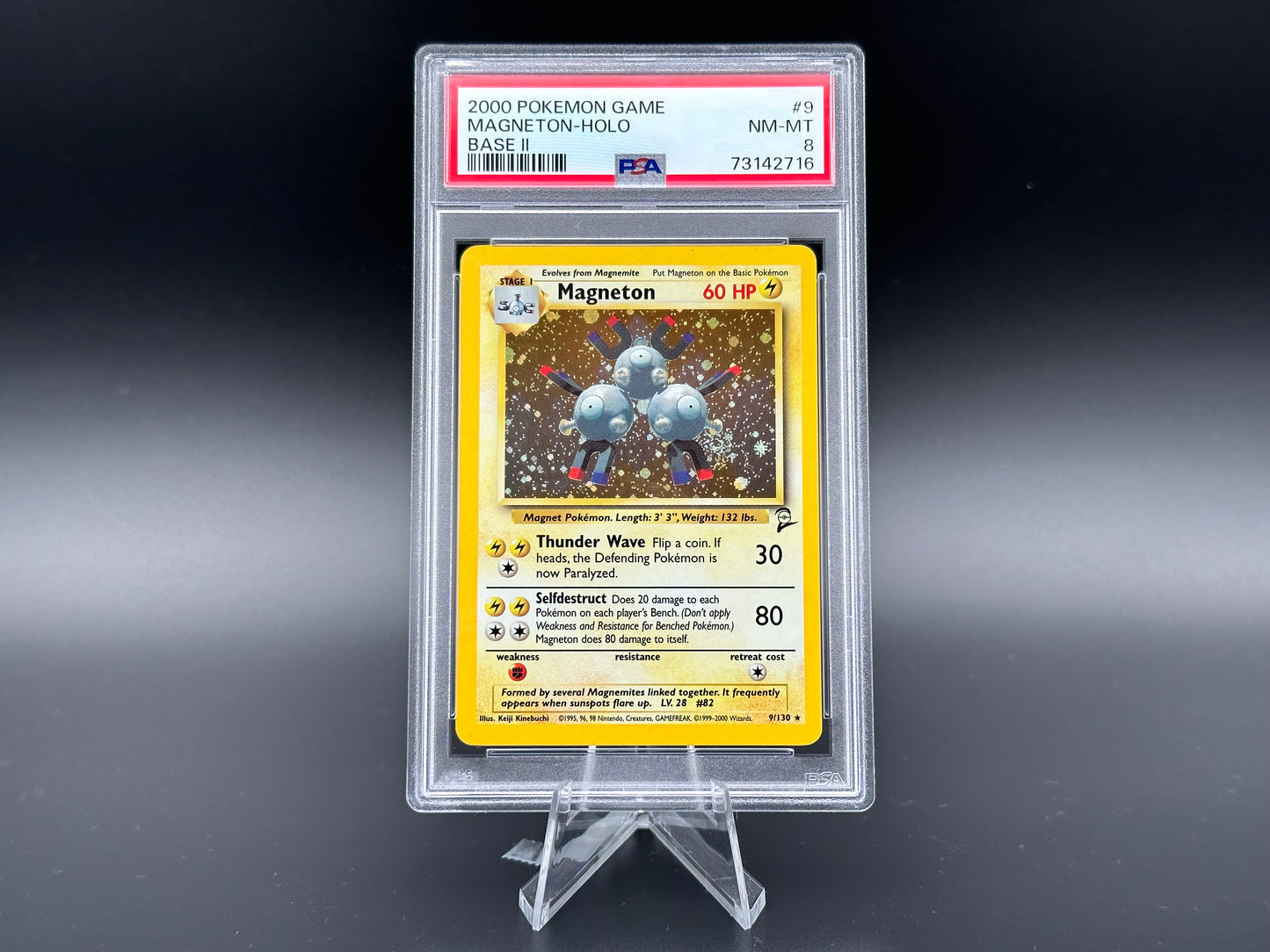 Magneton holo Base 2 PSA 8