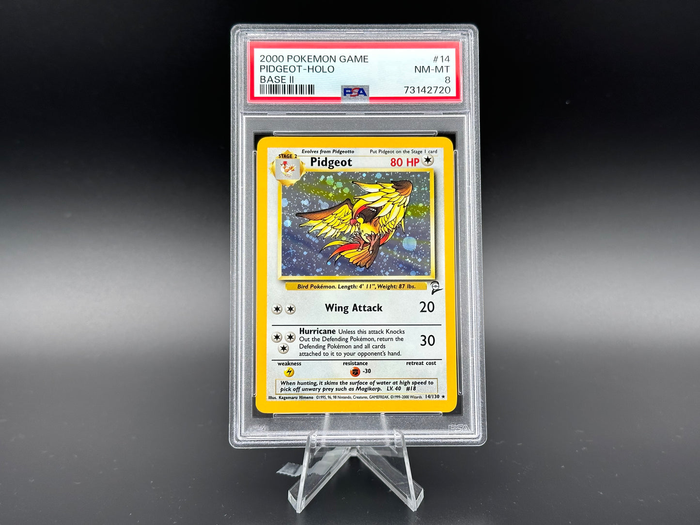 Pidgeot holo Base 2 PSA 8