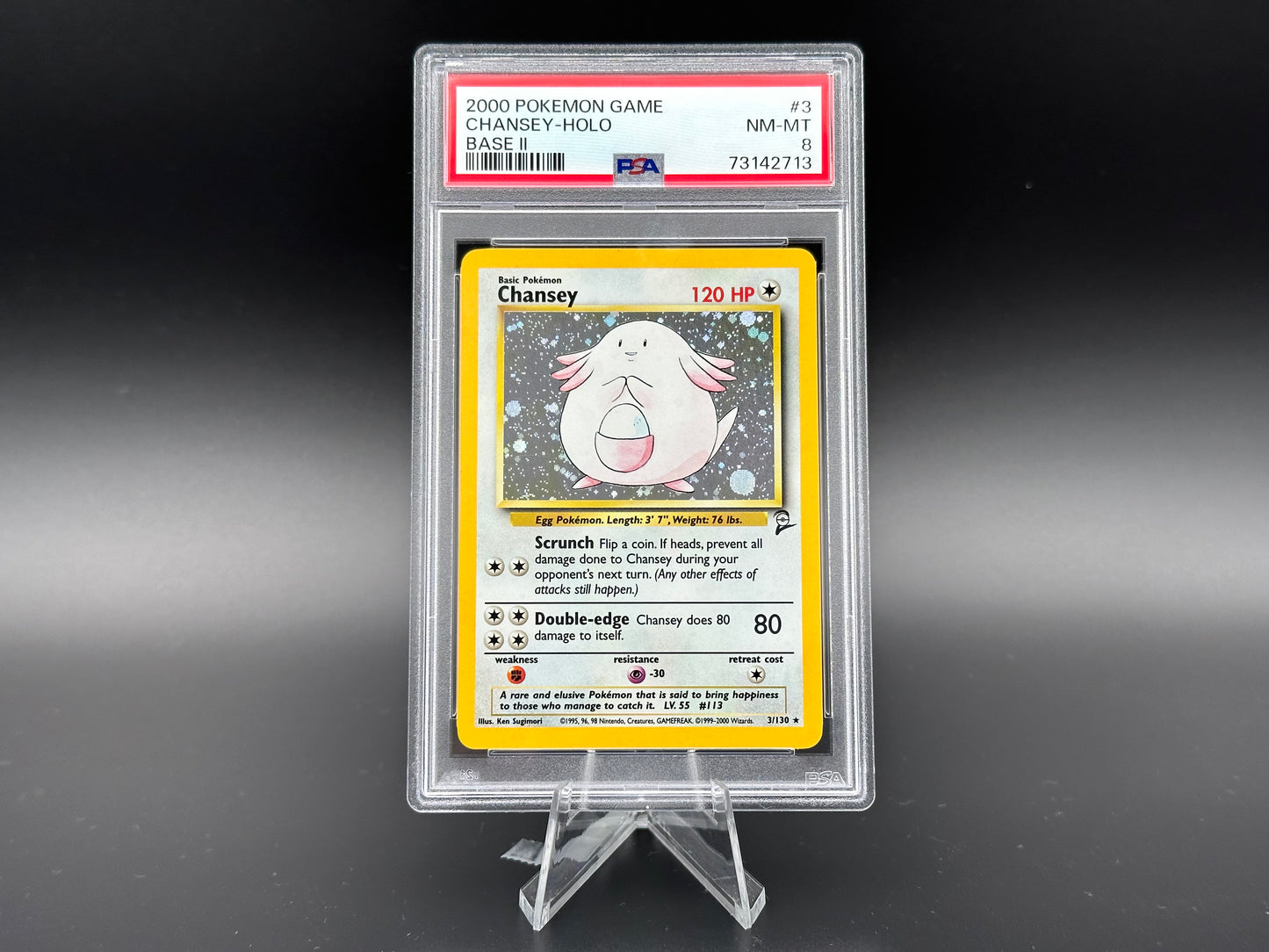 Chansey holo Base 2 PSA 8