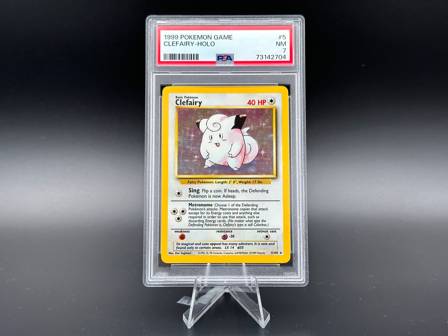 Clefairy Holobase PSA 7