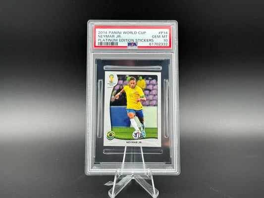 Neymar Jr. Panini Coupe du Monde 2014 Platinum Edition #P14 Autocollant PSA 10