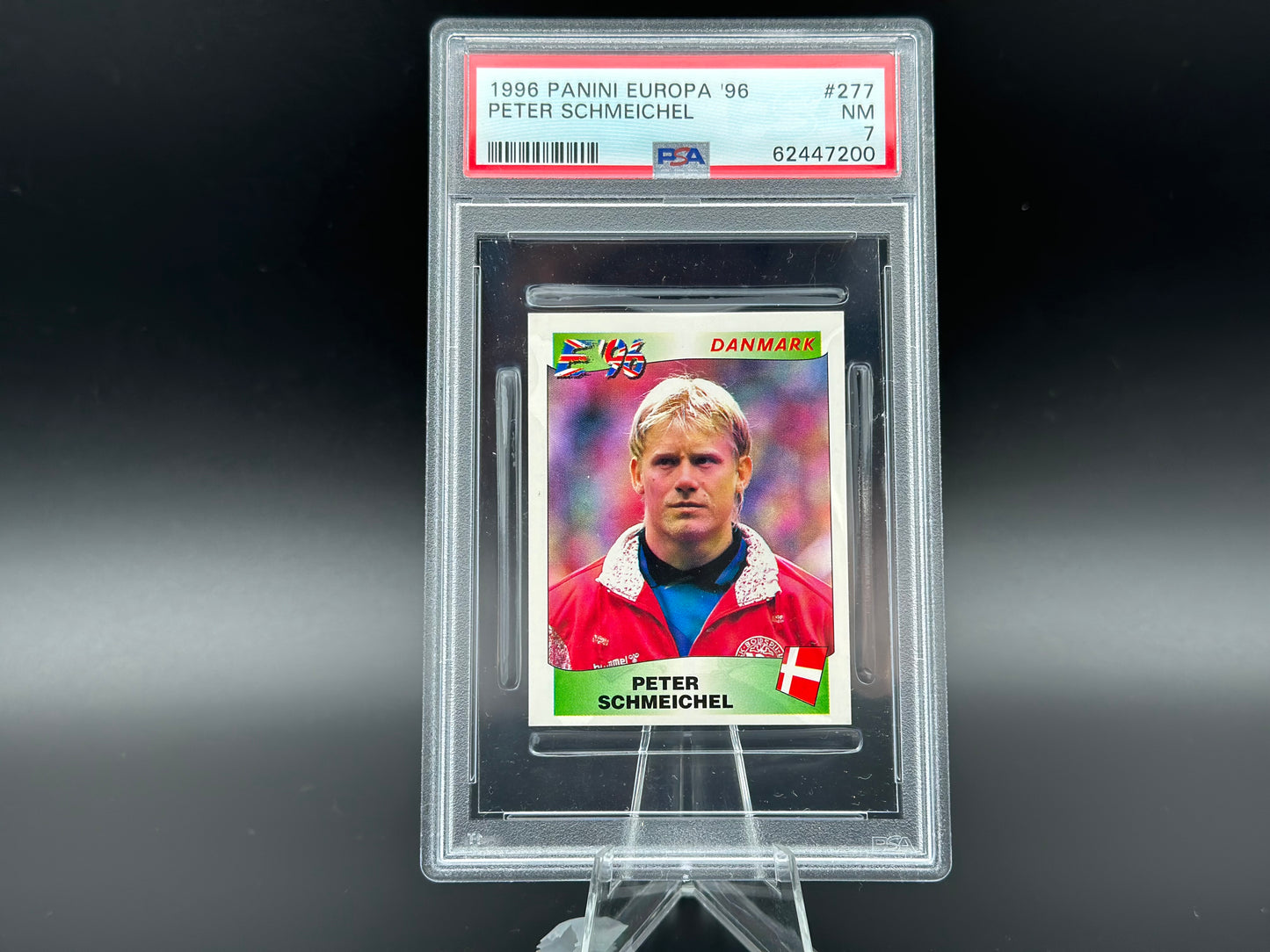 Peter Schmeichel Panini UEFA Euro 1996 #277 Adesivo PSA 7