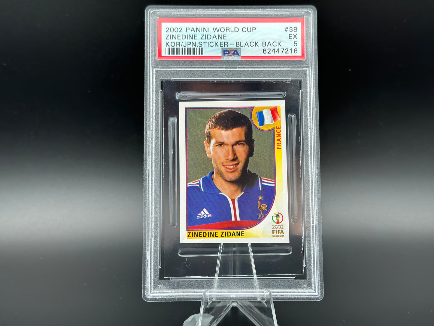 Zinedine Zidane Panini Coppa del Mondo 2002 #38 Adesivo PSA 5