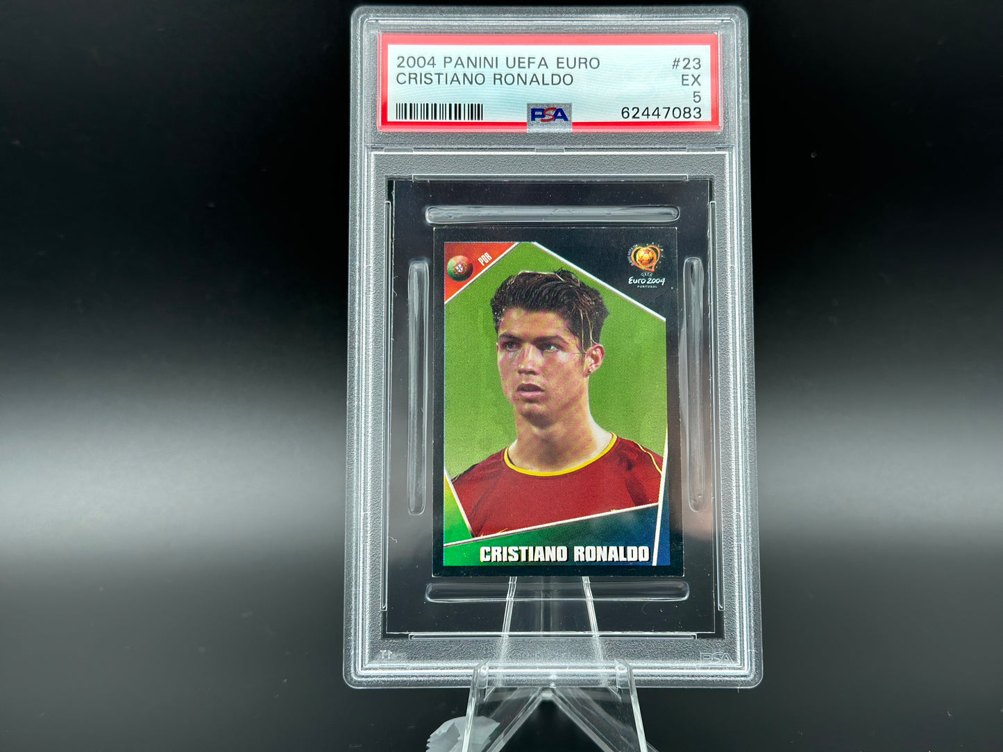 Cristiano Ronaldo Panini Euro 2004 #23 Adesivo PSA 5