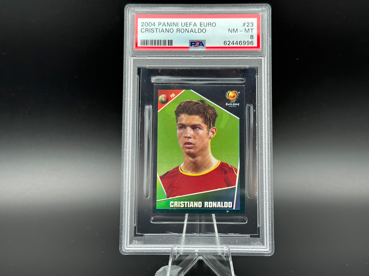 Cristiano Ronaldo Panini Euro 2004 #23 Sticker PSA 8