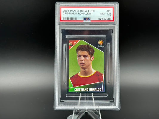 Cristiano Ronaldo Panini Euro 2004 #23 Autocollant PSA 8