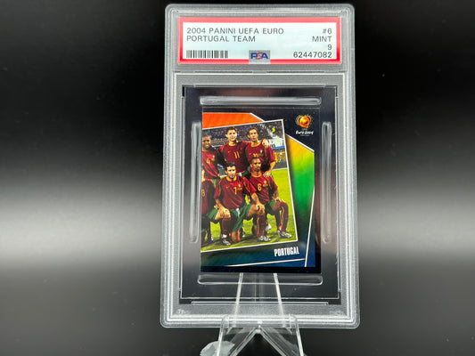 Équipe Portugal Panini Euro 2004 #6 Autocollant PSA 9