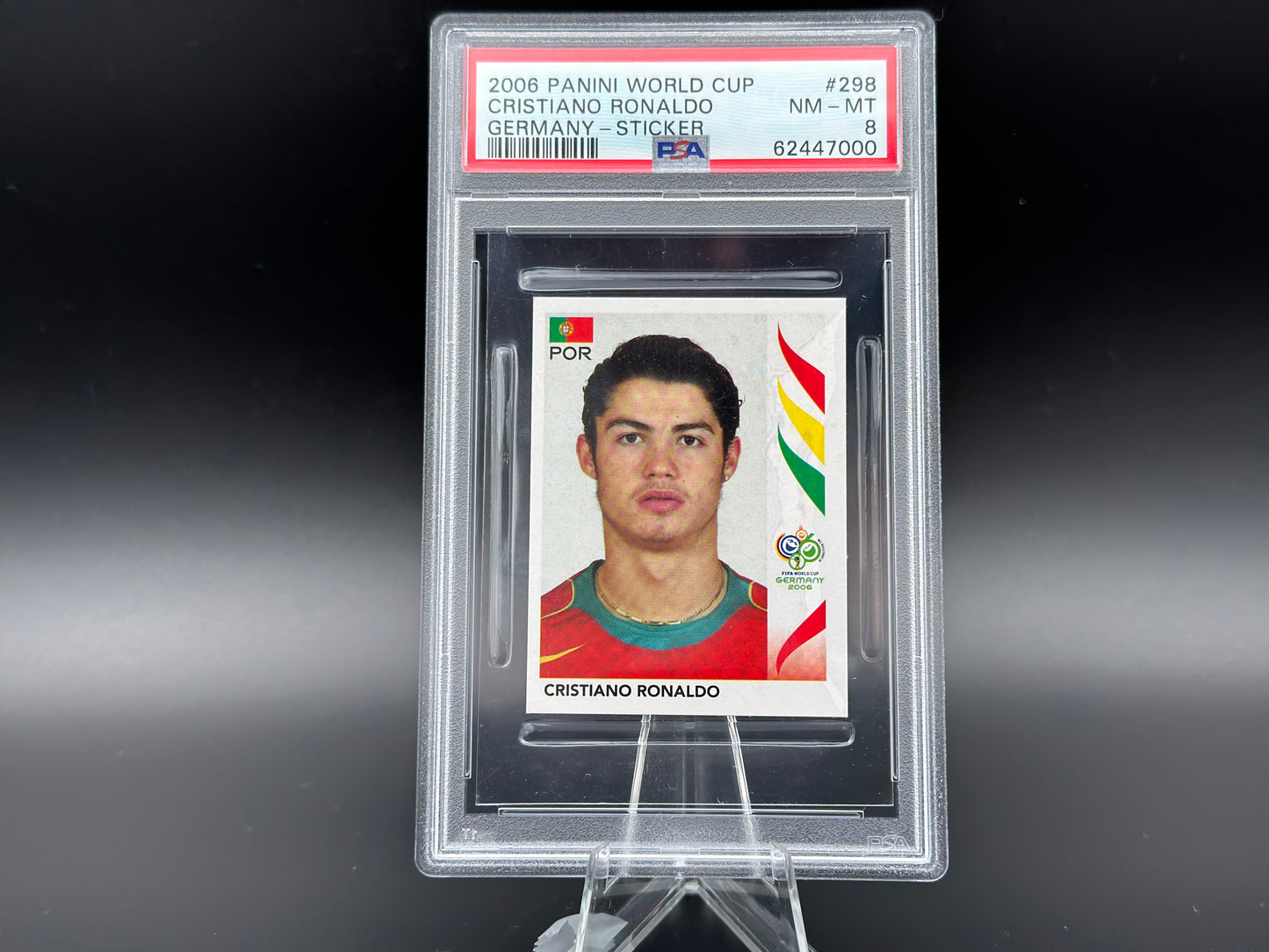 Cristiano Ronaldo Panini Coupe du Monde 2006 #298 Autocollant PSA 8