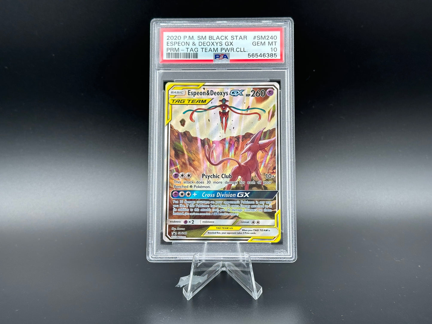 Espeon &amp; Deoxys GX SM Promo PSA 10