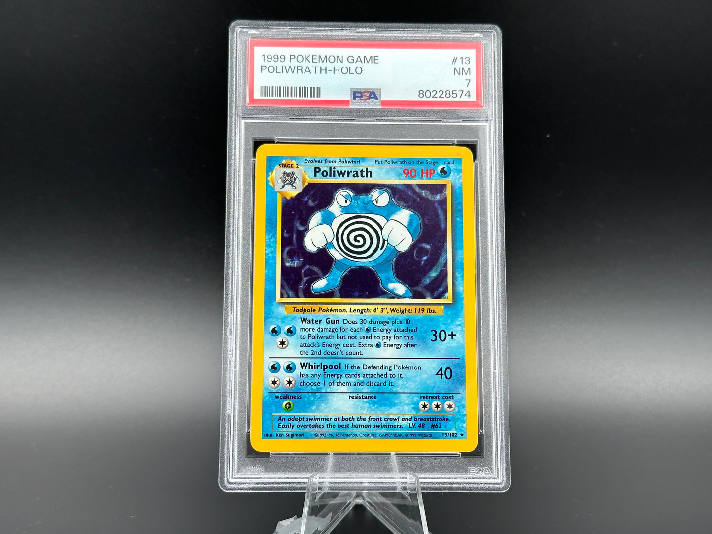 Poliwrath holo Base Set PSA 7