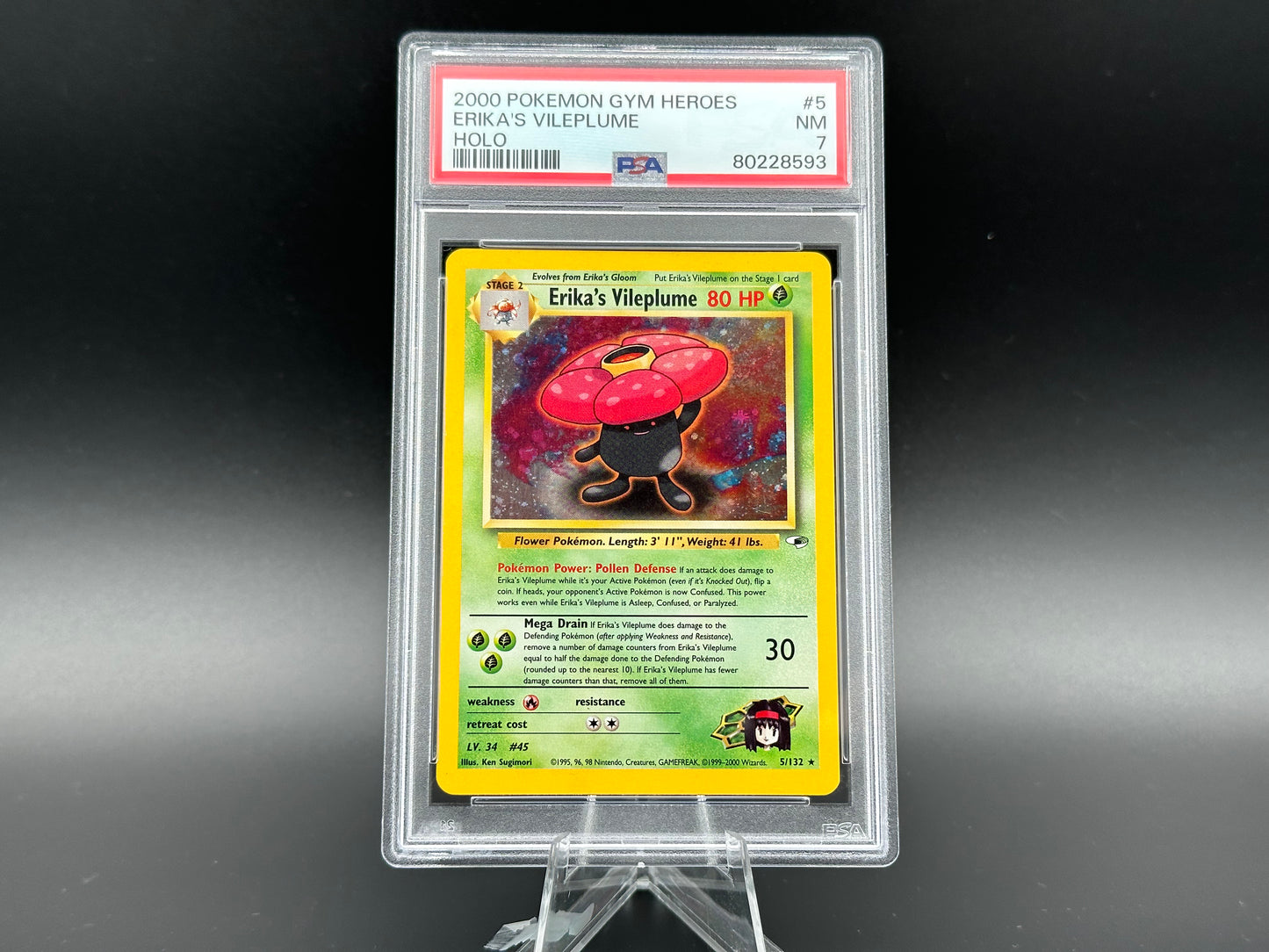 Vileplume olo di Erika Gym Heroes PSA 7