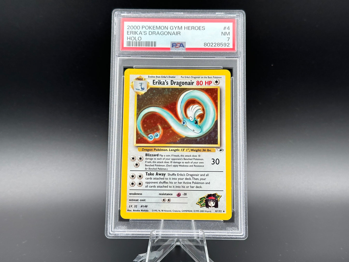 Erika's Dragonair holo Gym Heroes PSA 7