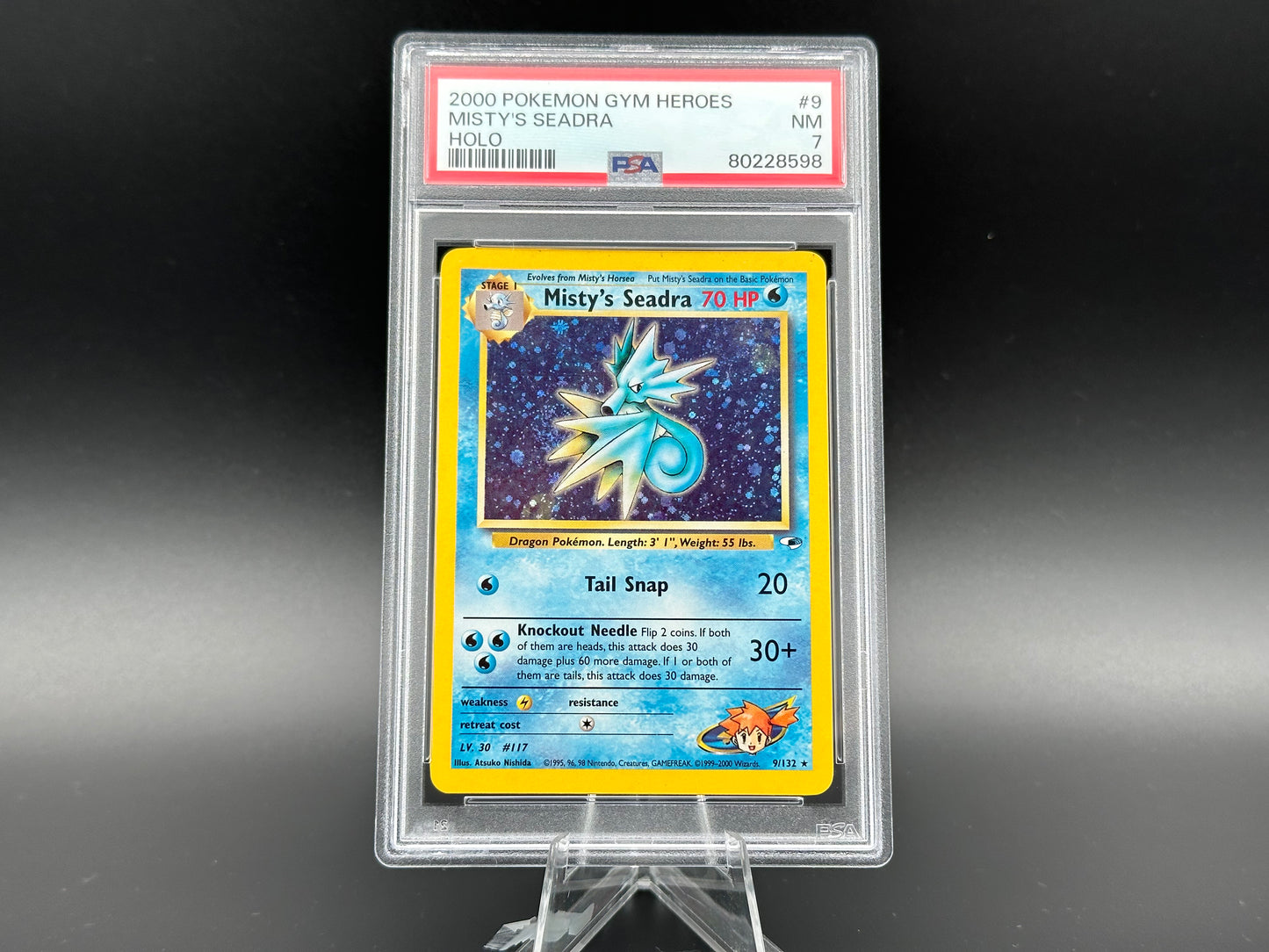 Misty's Seadra holo Gym Heroes PSA 7