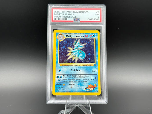 Misty's Seadra holo Gym Heroes Prerelease PSA 7