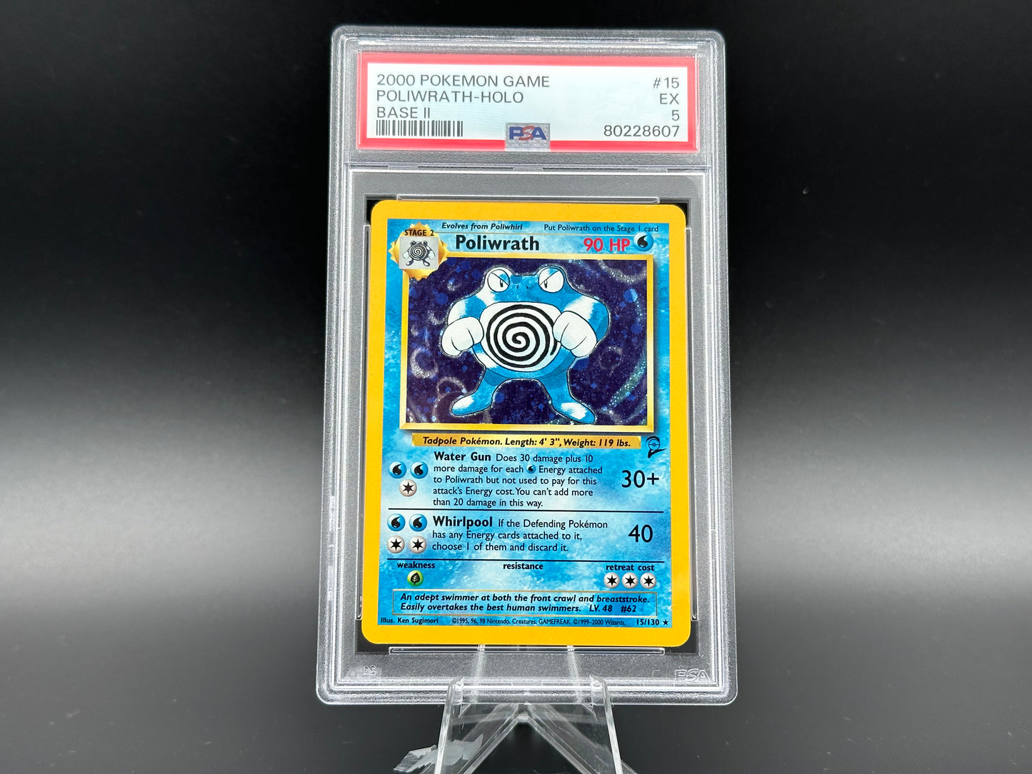 Poliwrath holo Base 2 PSA 5