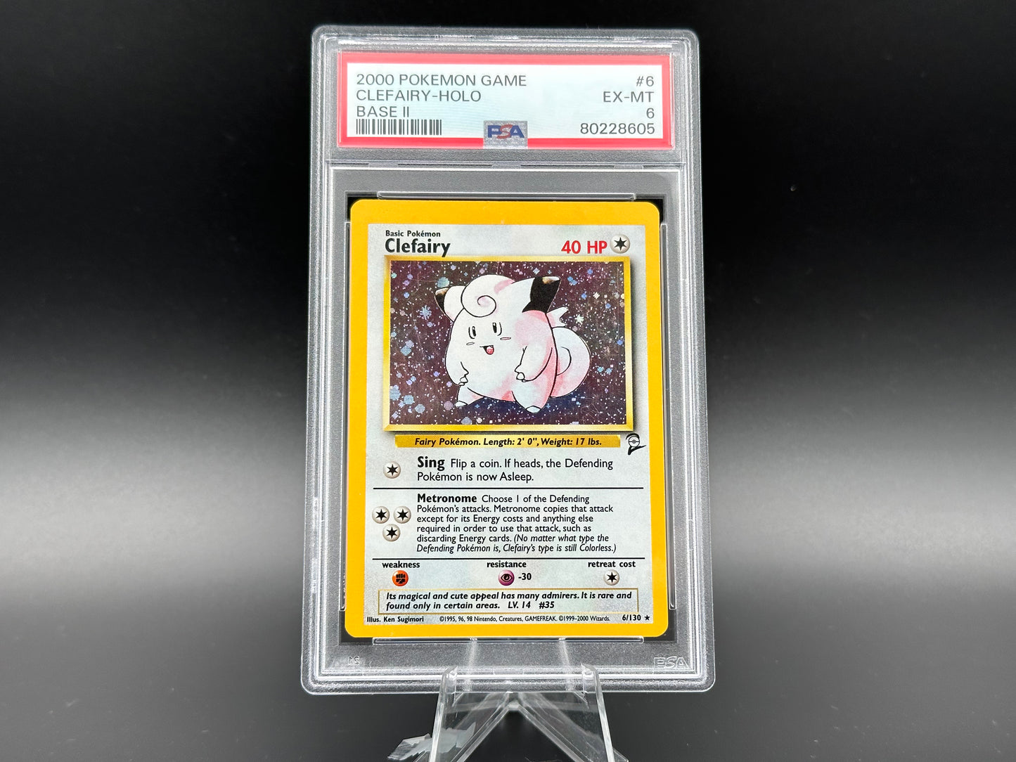 Clefairy holo Base 2 PSA 6