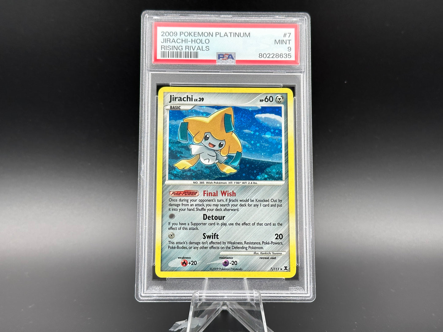 Jirachi holo Platinum Rising Rivals PSA 9