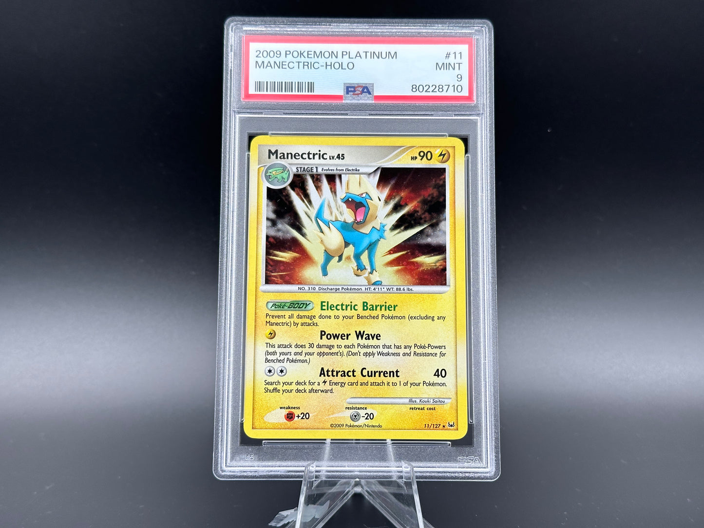 Manectric holo Platine Base PSA 9