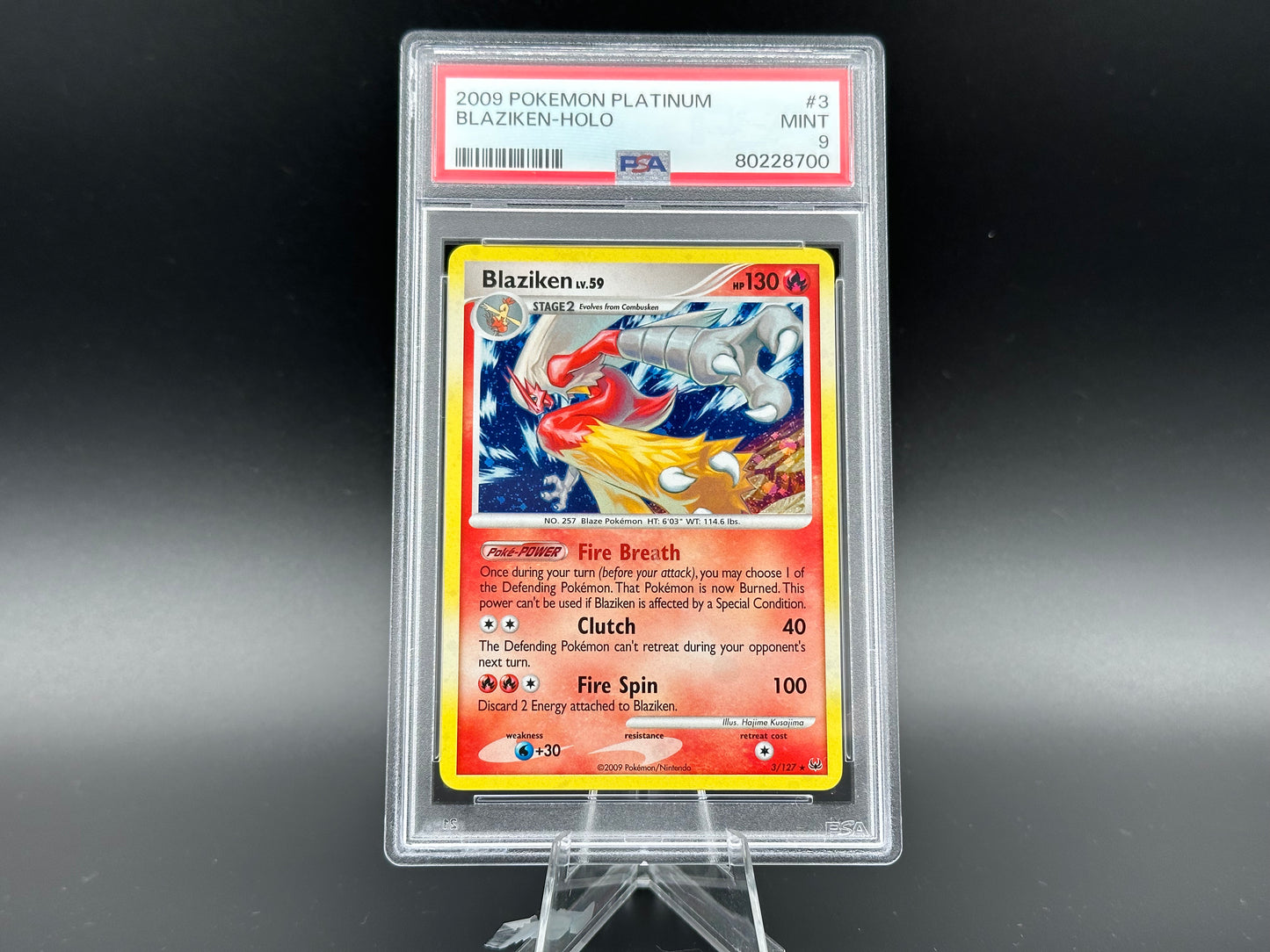 Blaziken holo Platinum Base PSA 9