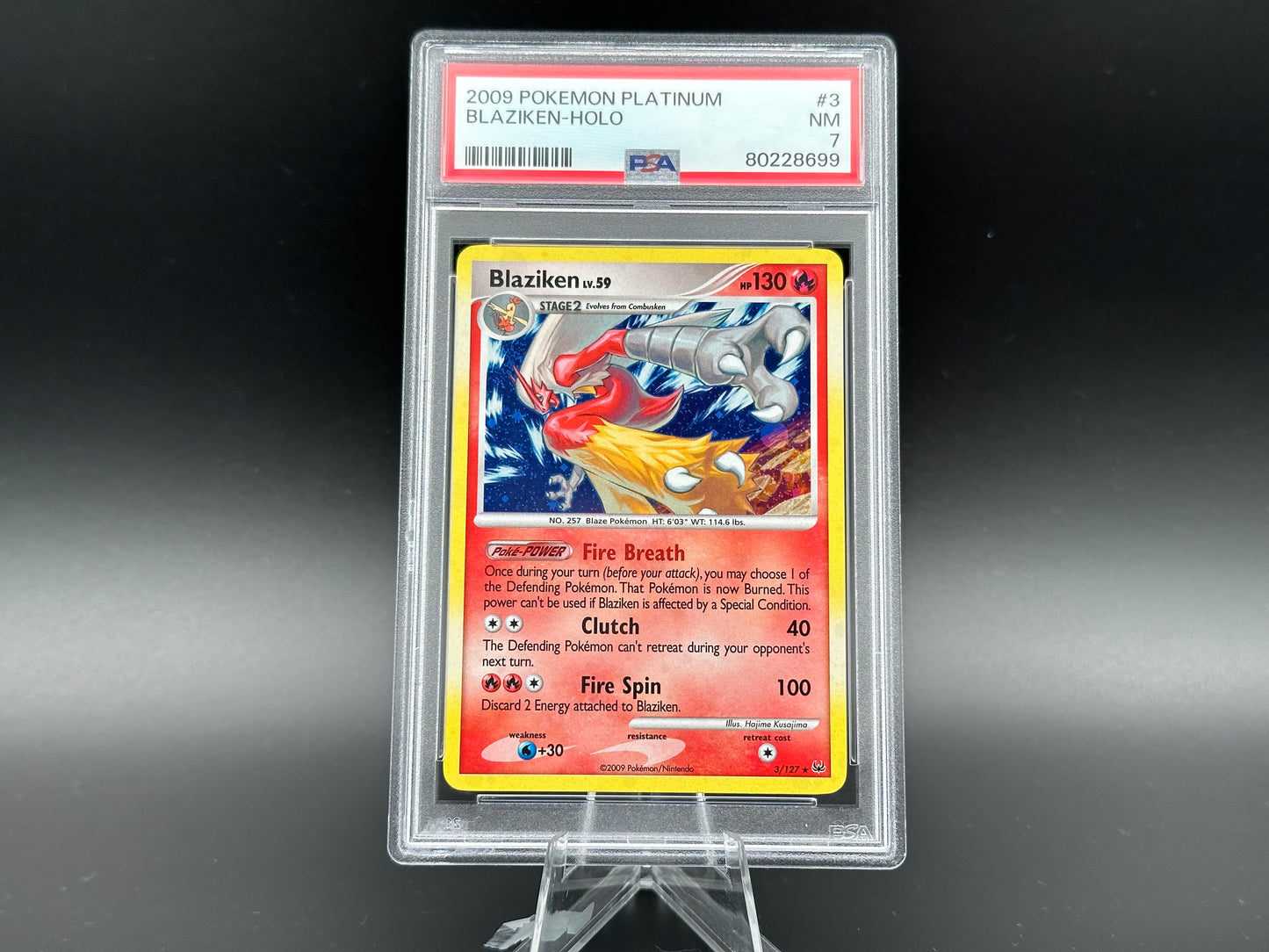 Blaziken holo Platine Base PSA 7