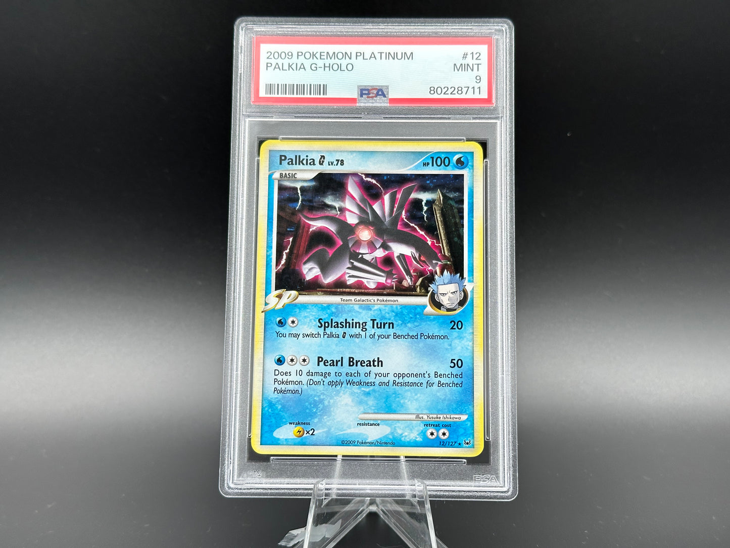 Palkia G holo Platine Base PSA 9