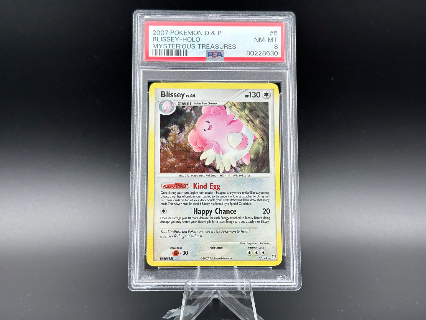 Blissey holo Diamond & Pearl Mysterious Treasures PSA 8