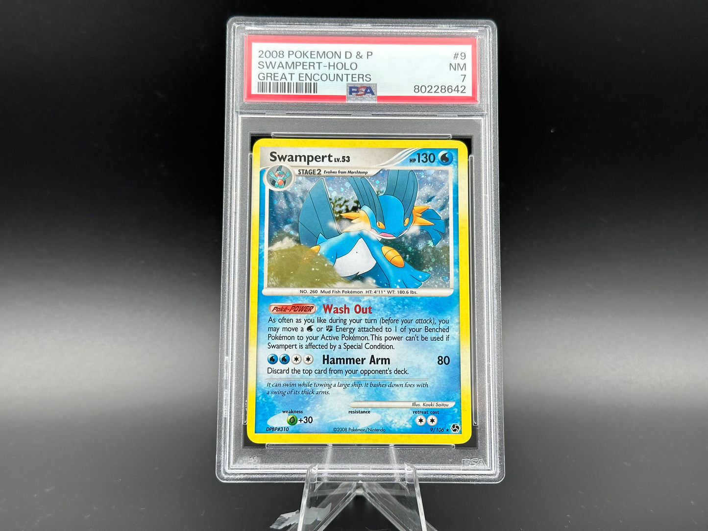 Swampert holo Diamond & Pearl Great Encounters PSA 7